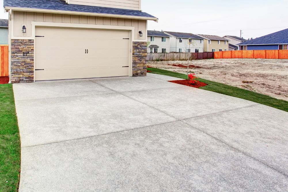 Exposed aggregate driveway in front of a Melbourne home