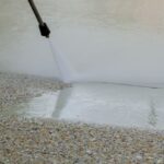 Cleaning exposed aggregate concrete
