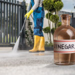 Cleaning driveway with vinegar